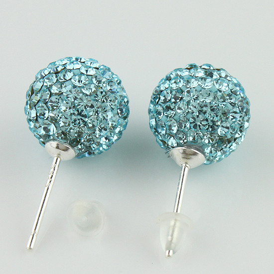 1Pair Czech Crystal Disco Ball Stud Sparkle Earring 4mm 6mm 8mm 10mm