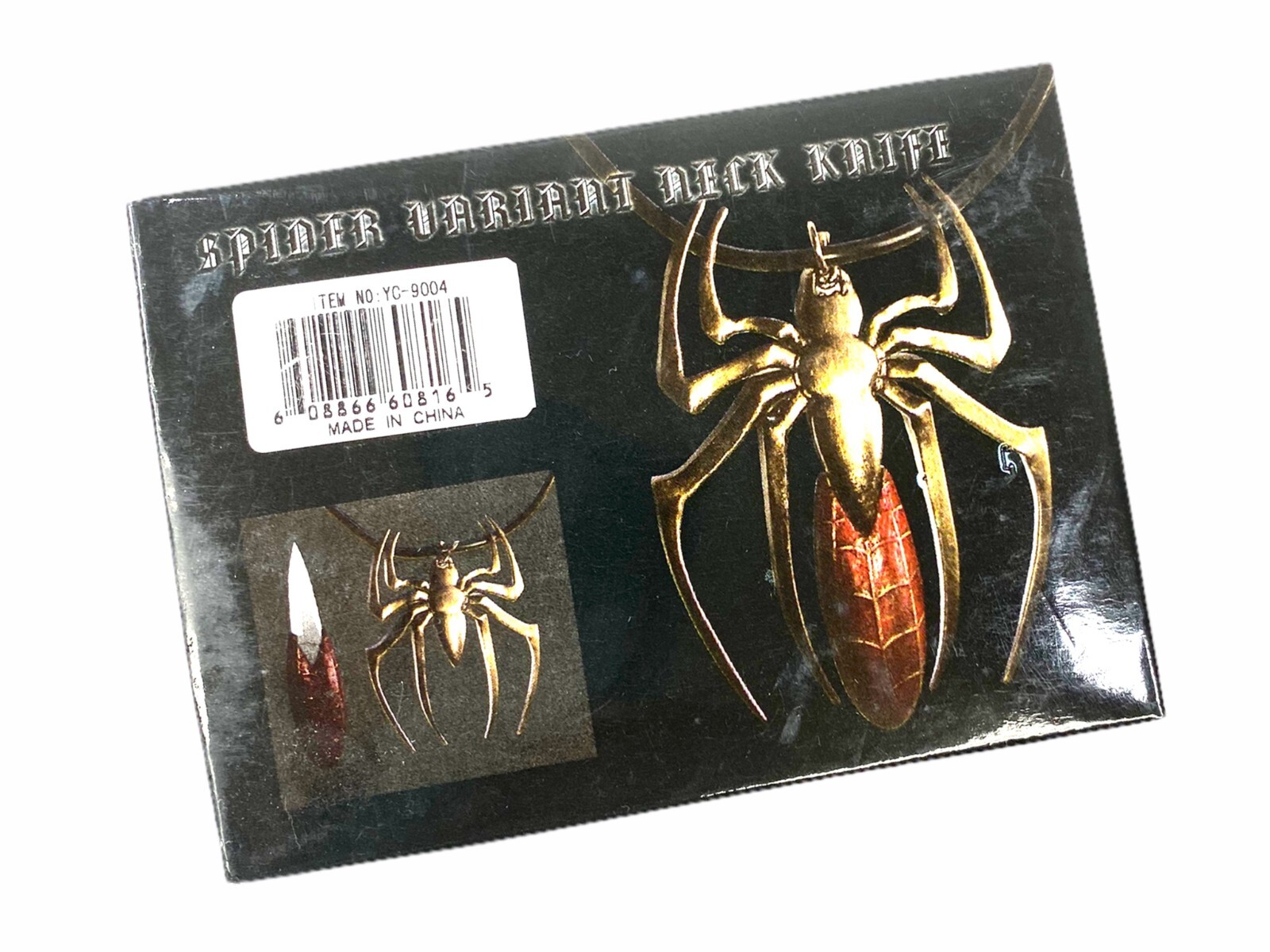 Spider With Removable Knife Necklace Pendant Punk Silver Jewelry