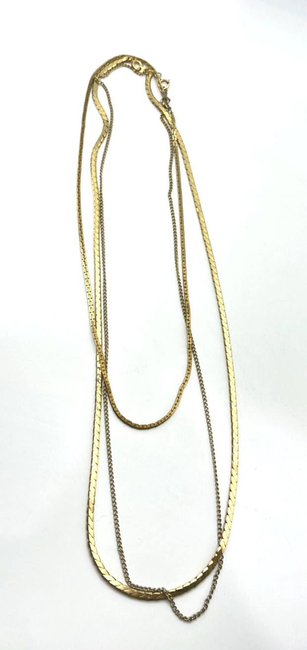 3 Assorted Gold-Plated Necklaces 18 / 24 Inches