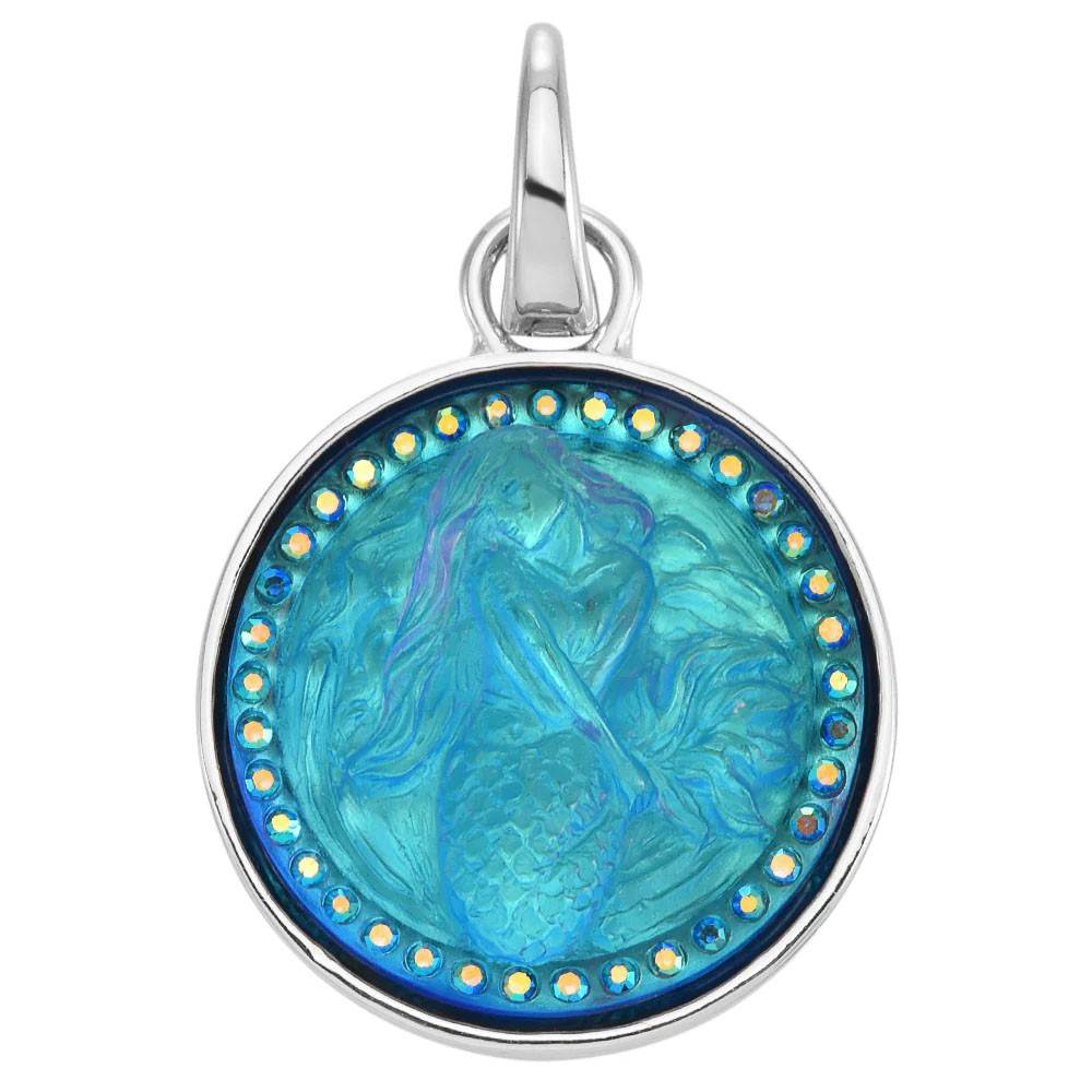 Kirks Folly Mystic Siren Mermaid Open Ring Charm sterling silvertone