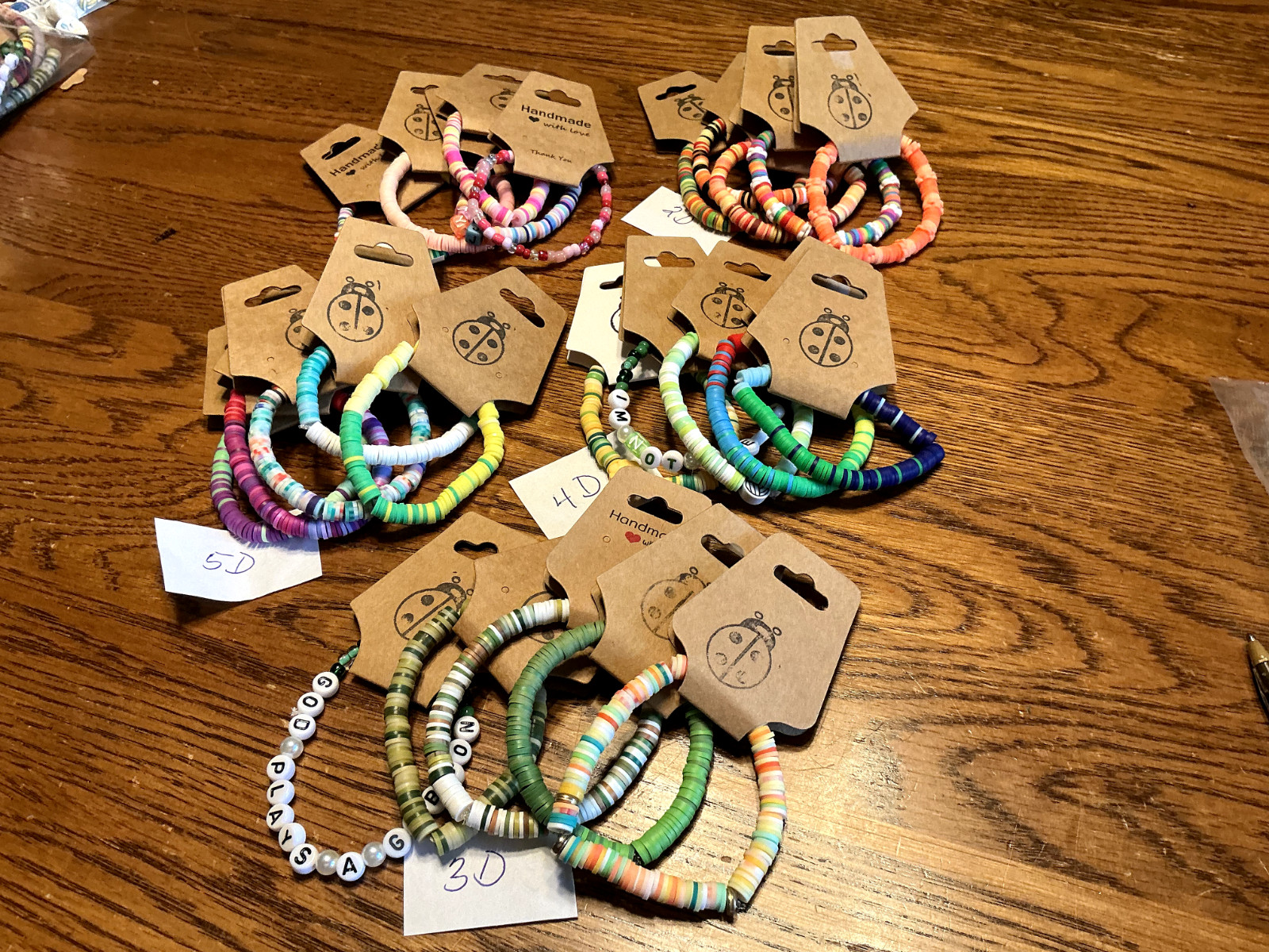 Lots of Colorful 7″ Rainbow Clay Bead Bracelets – New with Tag on them – Group D