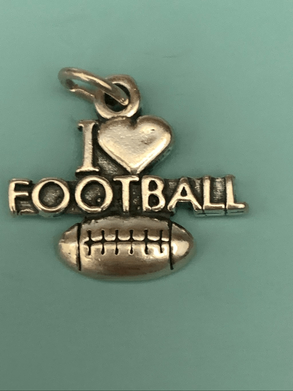 .925 I Love Football Sterling Silver Jewelry Charm #sports #football