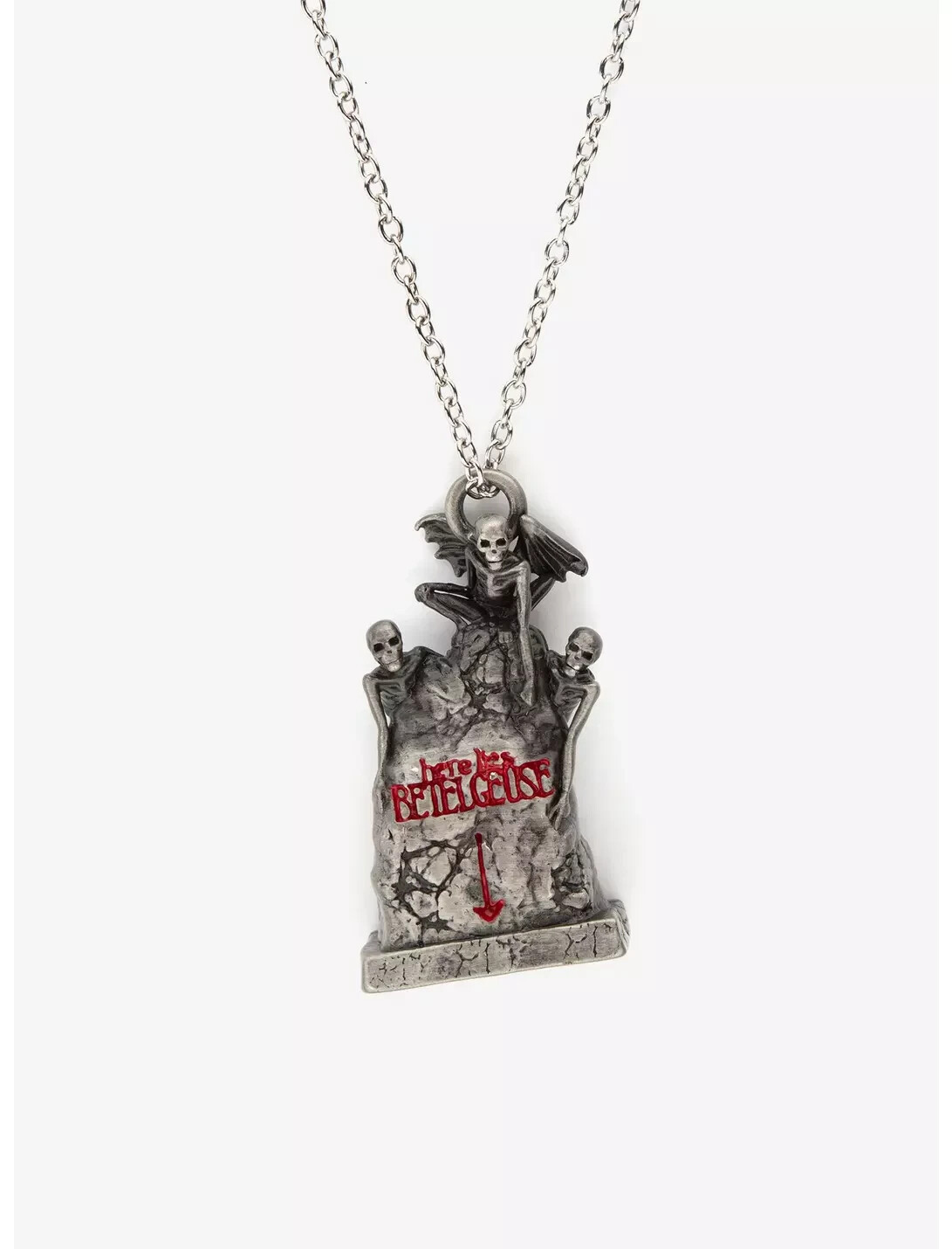 Beetlejuice Tombstone Pendant Necklace Here Lies Betelgeuse Brand New