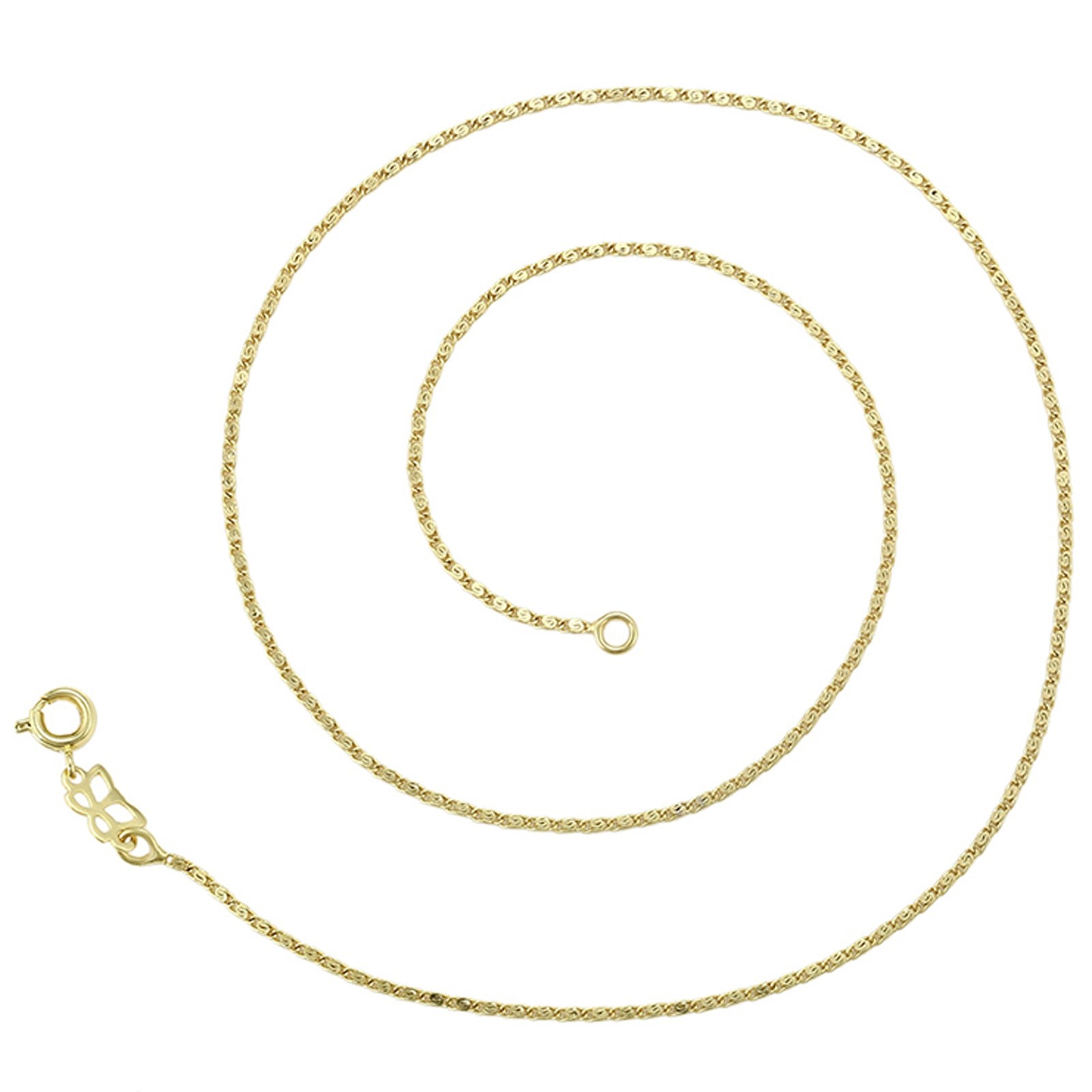 AU 18k Yellow Gold Plated 40cm 16” Wan Zi Necklace 1mm Solid Chain for Pendant