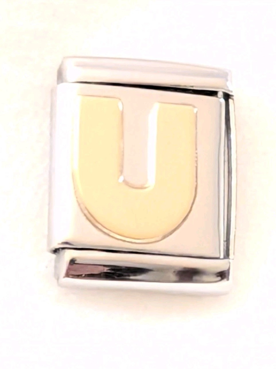Authentic Nomination BIG 13mm Link Flat Gold Letter “U” Italian Charm B148