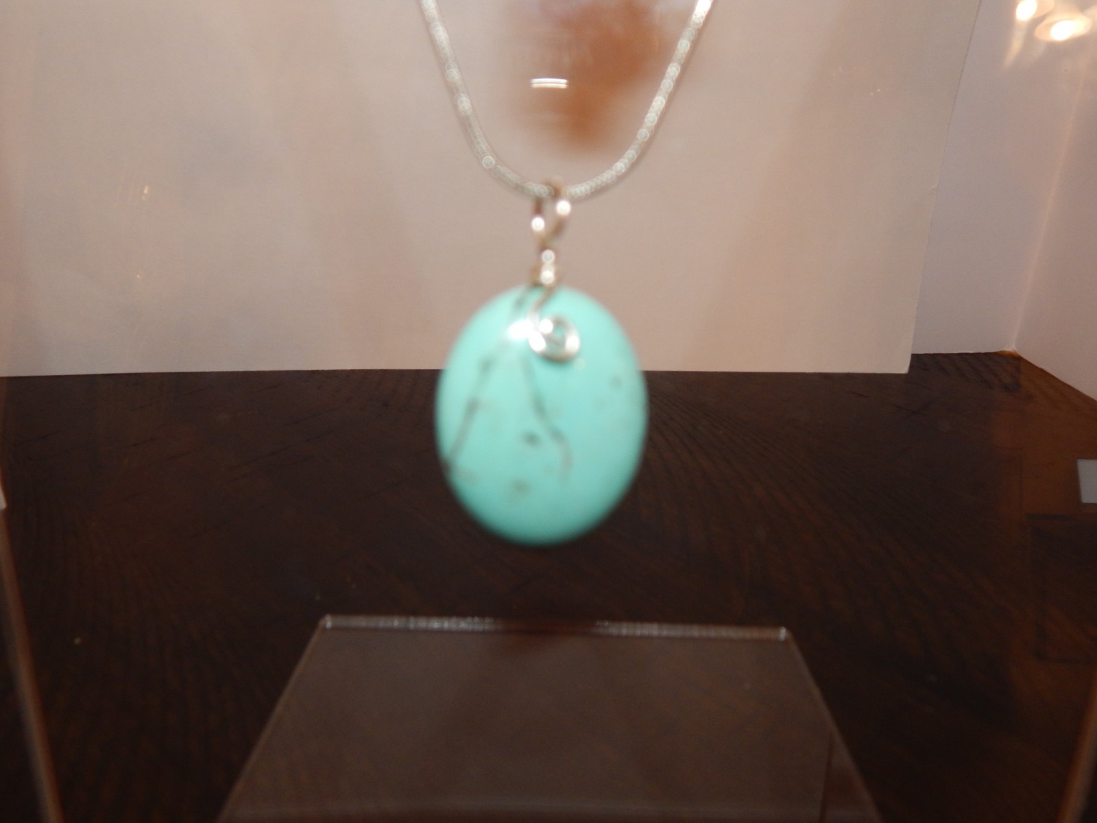 Semi Precious gem stone hand made wrapped 18″silvertone Necklace