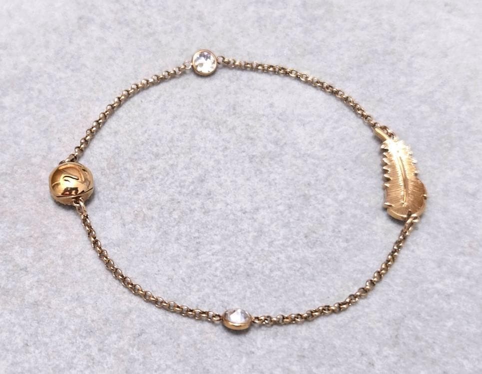 Swarovski Feather Bracelet with Box, Used, 19.5cm