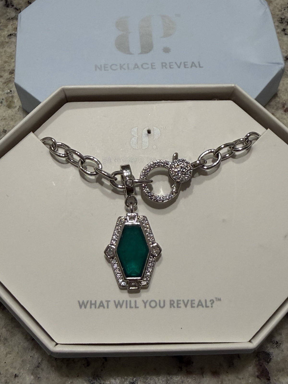Bomb Party Necklace “Regal Attitude”Rhodium Removable Pendant