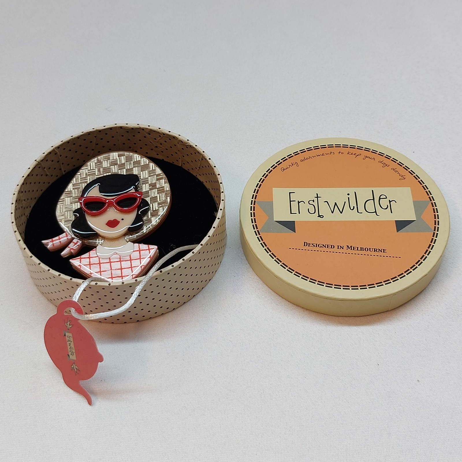 Erst Wilder Brooch Picnic Portrait Boxed Resin Sold Out