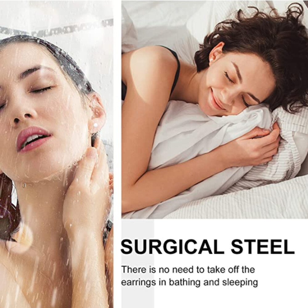 High Polished Surgical Steel Screw Flat Back Disc Stud Earrings for Women Men