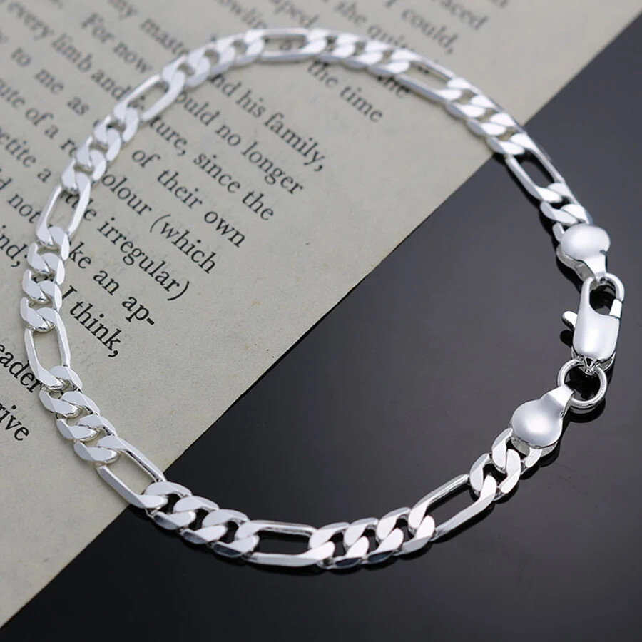 CHSHINE Charm 925 Sterling Silver Bracelet Simple Fine 4MM Chain Fashion Jewelry
