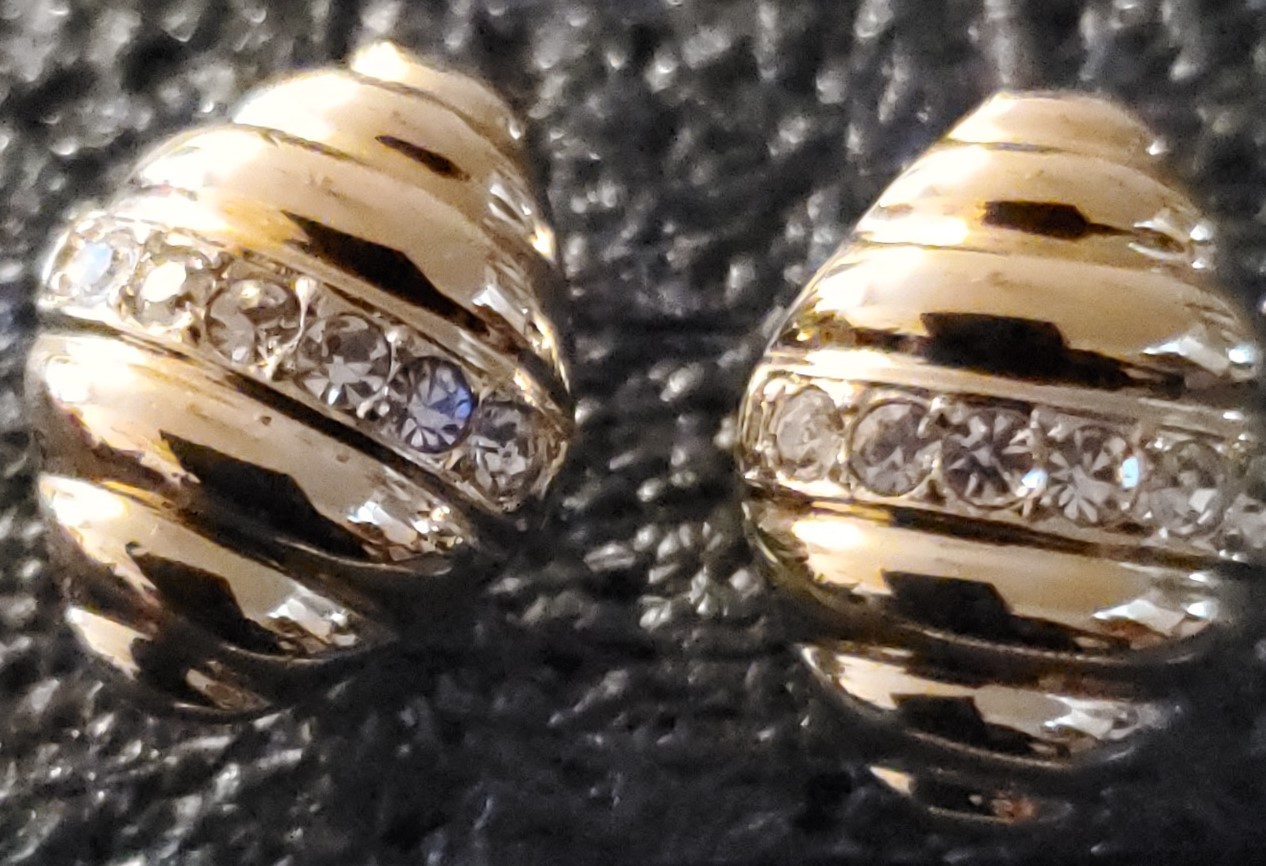 Vintage 1990s Fashion Jewelry crystal gold plated 3 piece Set from Italy