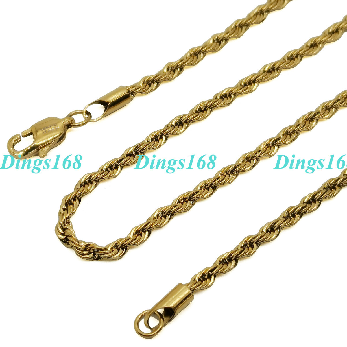 Genuine 18K Gold Filled Tarnish-Free 16″ ~ 32″ INCH Italian Rope Chain Necklace