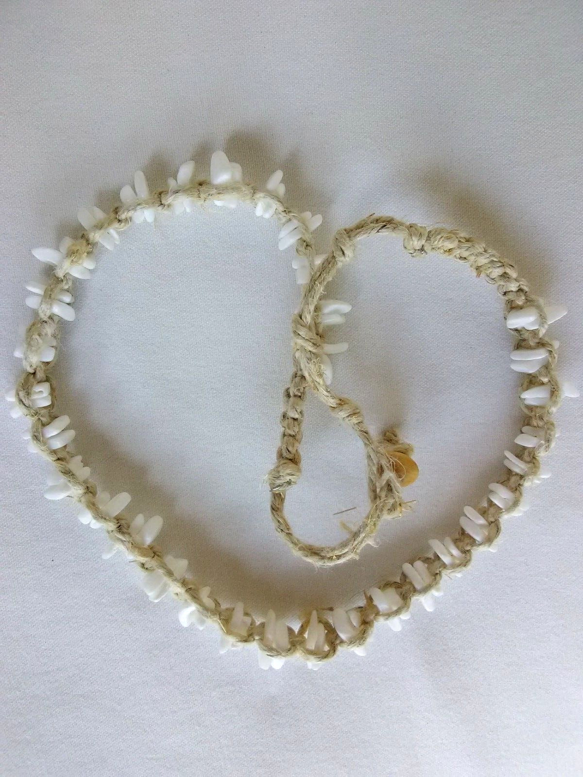 Seashell Braided Hemp Surfer Boho Necklace Ethnic Tribal 18″ Gift US Seller New