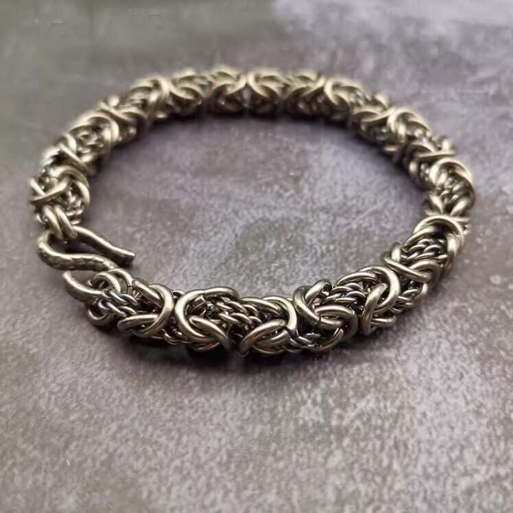 7.8″ Solid Titanium Chain Bracelet for Men Lightweight Fashion Skin-Friendly 9mm
