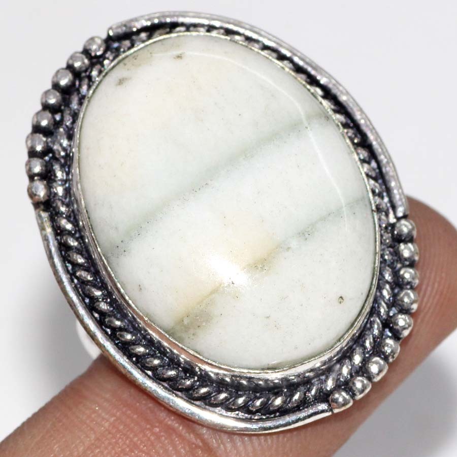 Imperial Jasper 925 Silver Plated Gemstone Handmade Ring US 9 JW