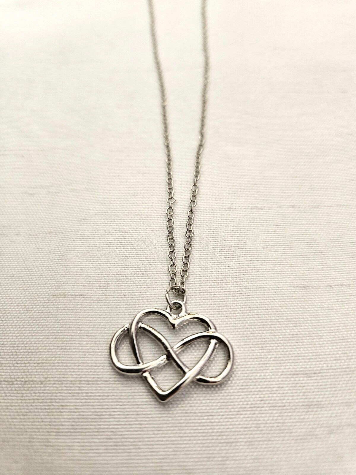 Infinity Heart Necklace Silver Colored Chain Great Gift Idea Brand So Lovely NEW