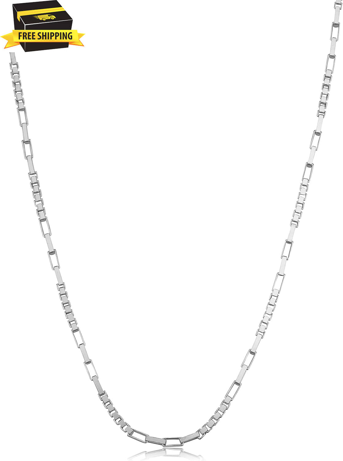 Sterling Silver 1.6Mm Alternate Box Chain Necklace (16, 18, 20, 22, 24 or 30)