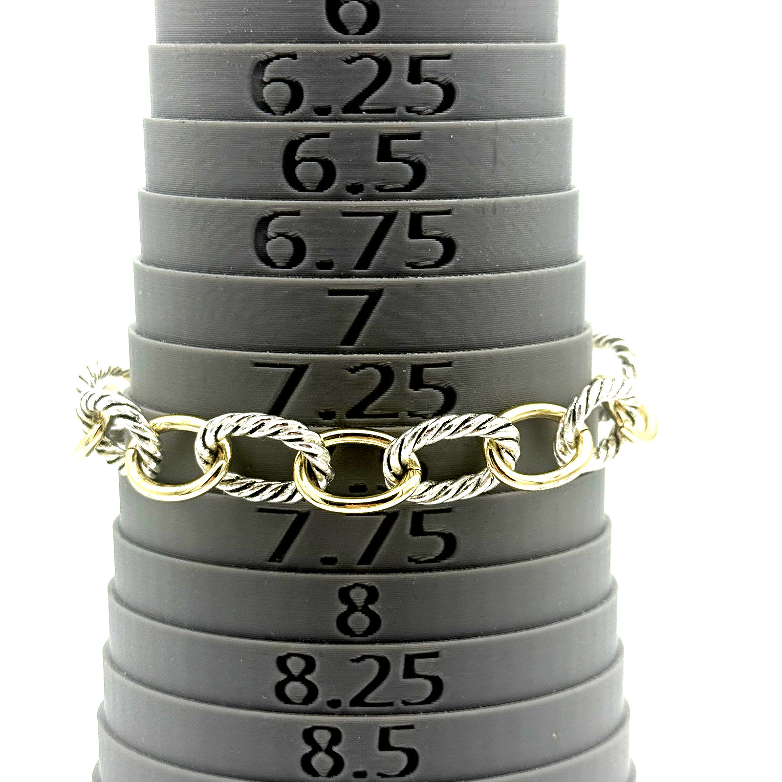 Silver & GOLD TONE Medium Oval Link Bracelet 12mm Length 7.5