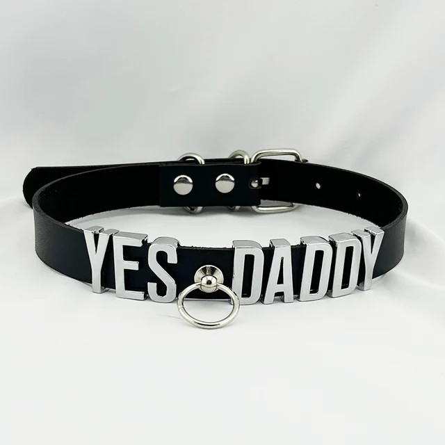 Collar BDSM Gift Pu Leather Custom Choker Necklace Punk DIY Chocker Party H7