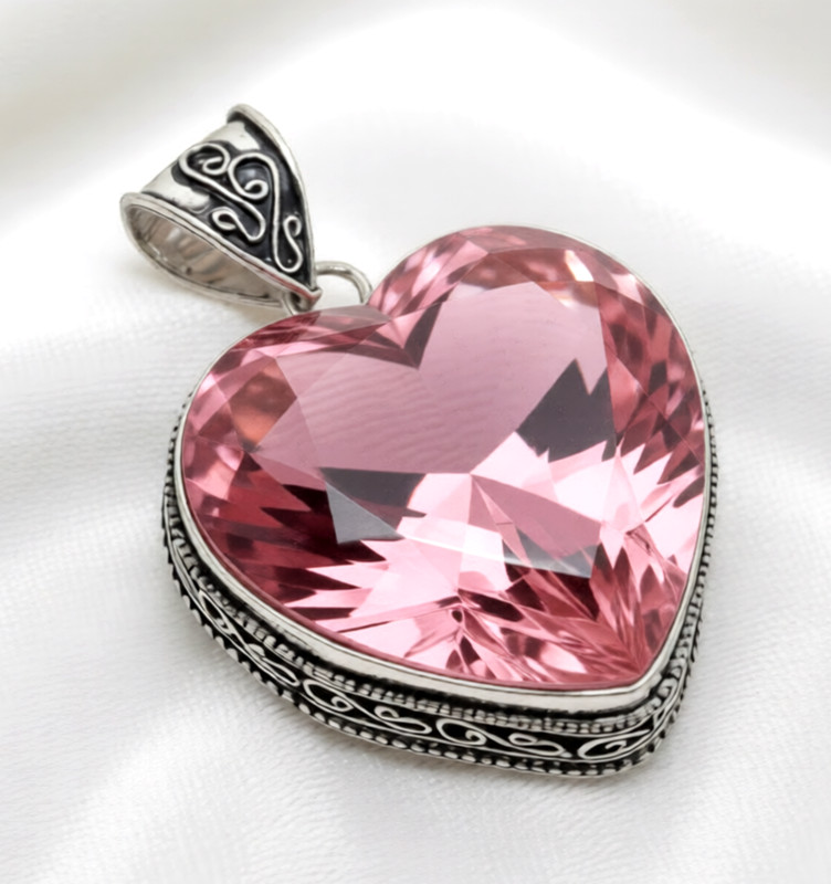 Pink Kunzite Gemstone Handmade 925 Sterling Silver Ethnic Jewelry Pendant 2″