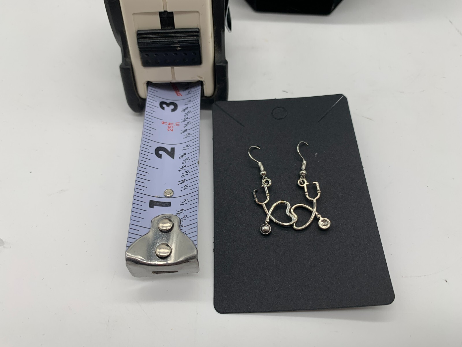Metal Silver Stethoscope Dangle Earring Set DD01B10120