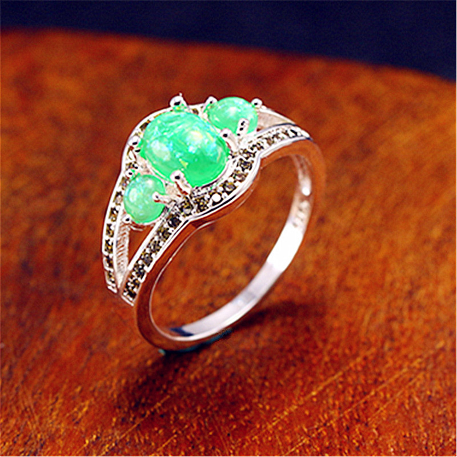 Women S925 Silver Dripping Oil Zircon Rings Men Rings Party Gift JZ084