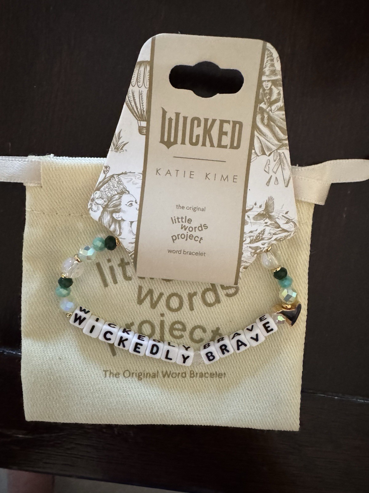NWT WICKED x Little Words Project “WICKEDLY BRAVE” Beaded Stretch Bracelet