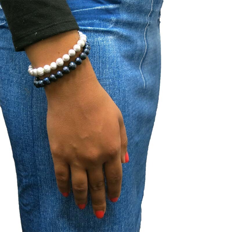 White Genuine Fresh Water pearl Stretch Bracelet for Women