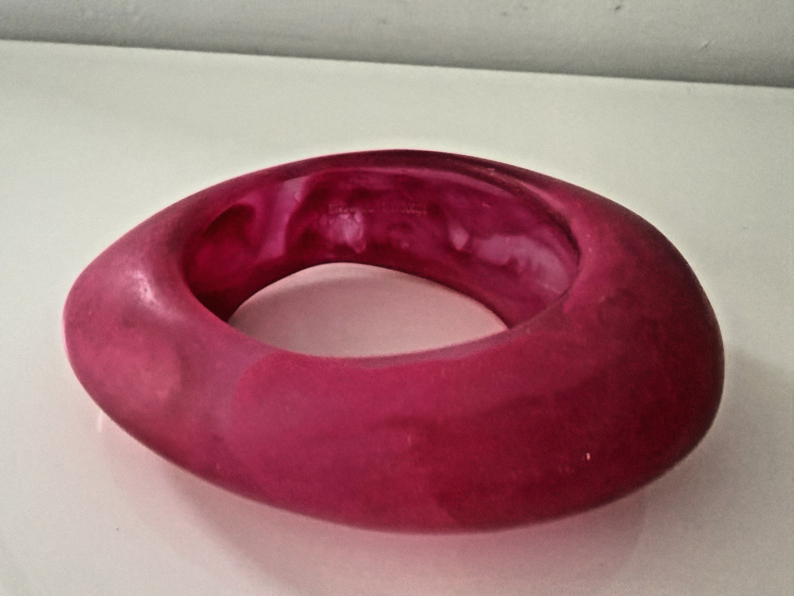 DINOSAUR DESIGNS Medium Rock Bangle Resin Bracelet – Flamingo / Wide