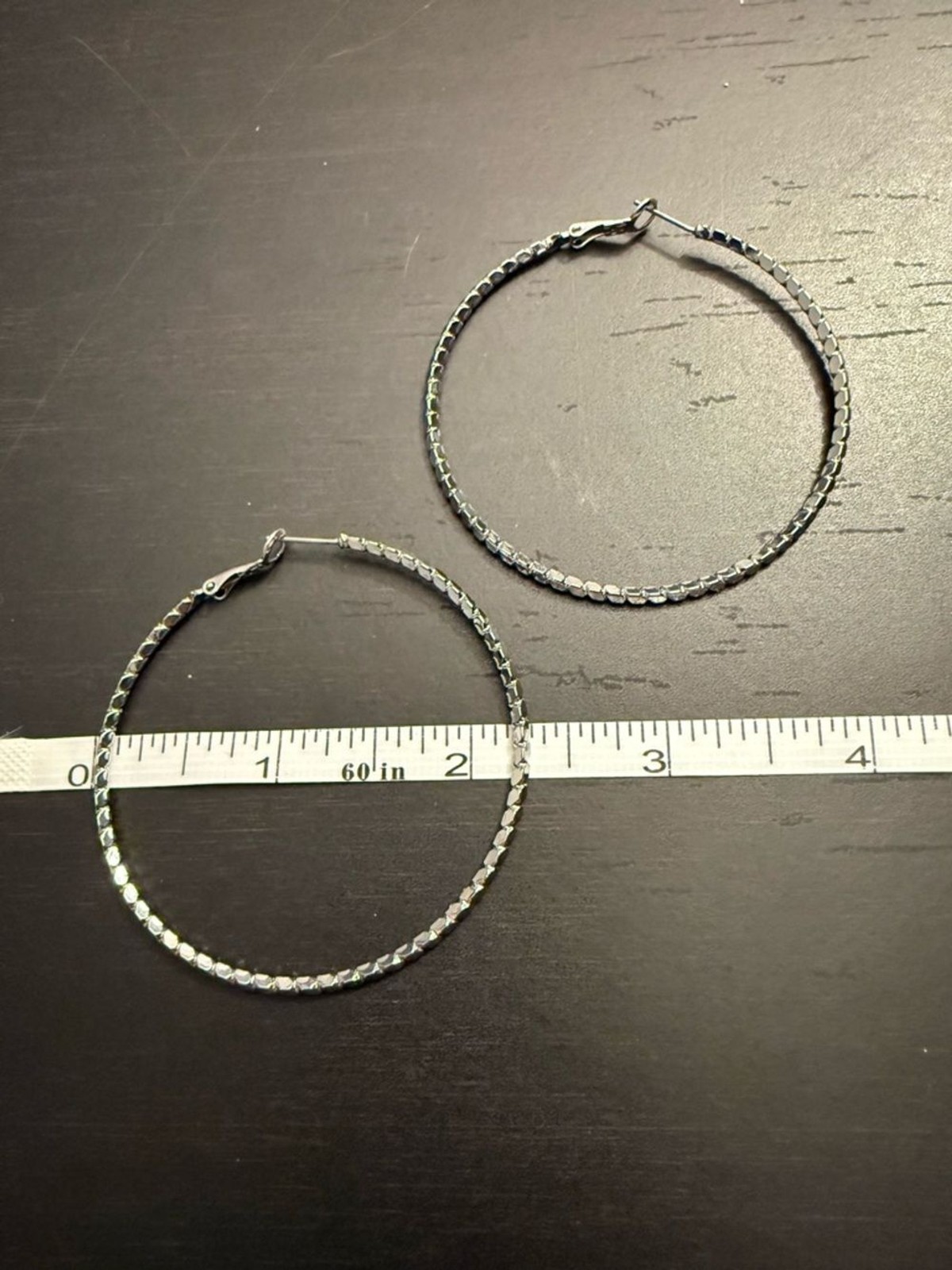 Express Silver Bevel Textured 2.25 inches Hoop Earrings Women’s Jewelry