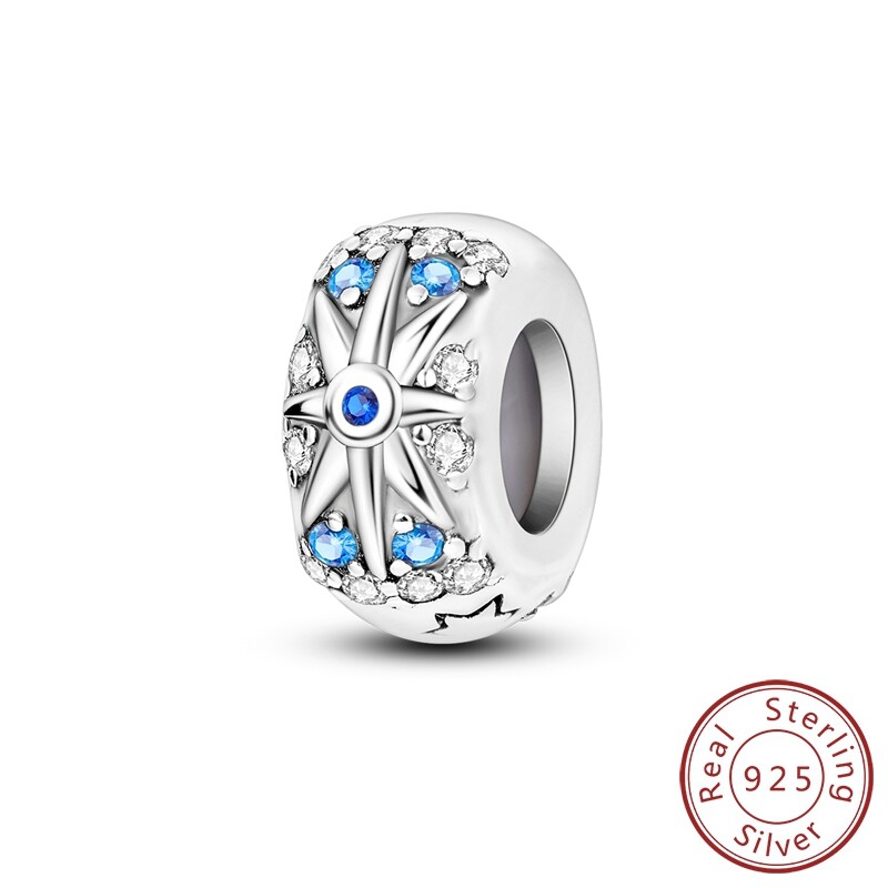 MULA Women 925 Sterling Silver DIY Charm AAA CZ Silicone Plug Clip For Bracelet