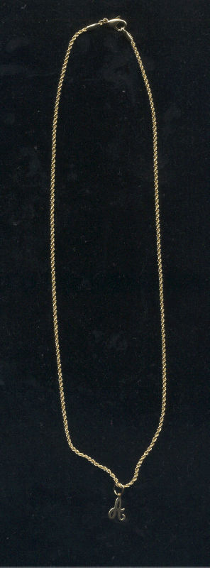 14 KT GOLD EP 20″ 1.4MM ROPE CHAIN WITH SMALL INITIAL