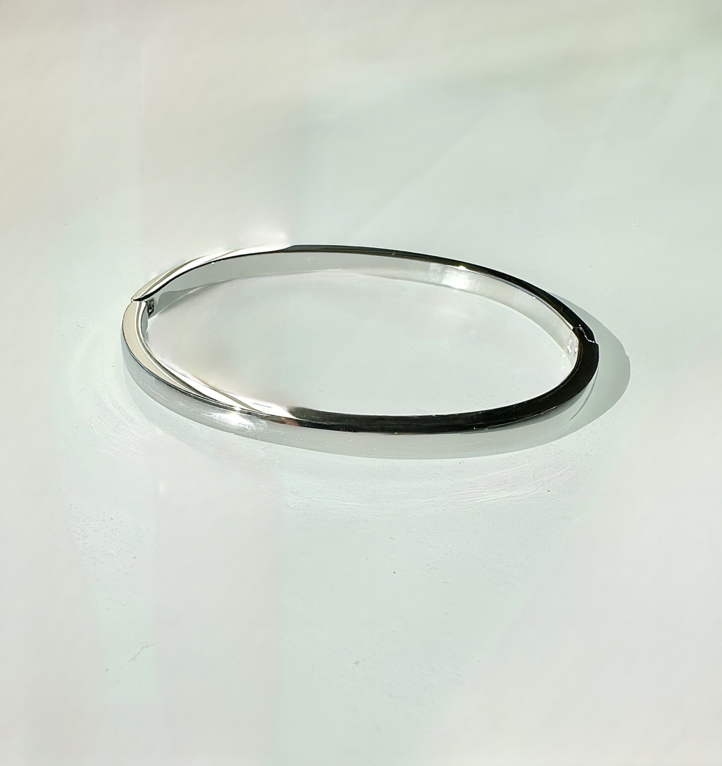 Stainless Steel Silver Slim Plain Women Tarnish-Free Cuff Bangle Bracelet Size 7