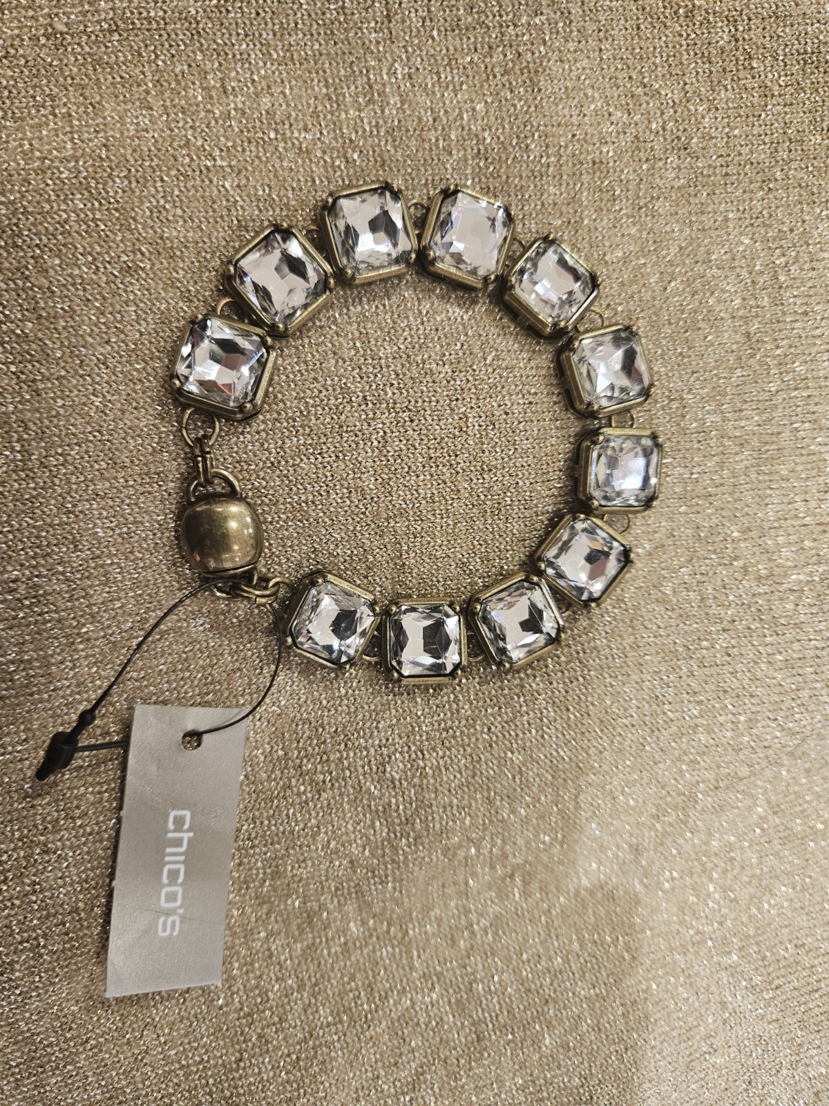 Chico’s Gold & Silver Crystal Magnetic Bracelet NWT $39