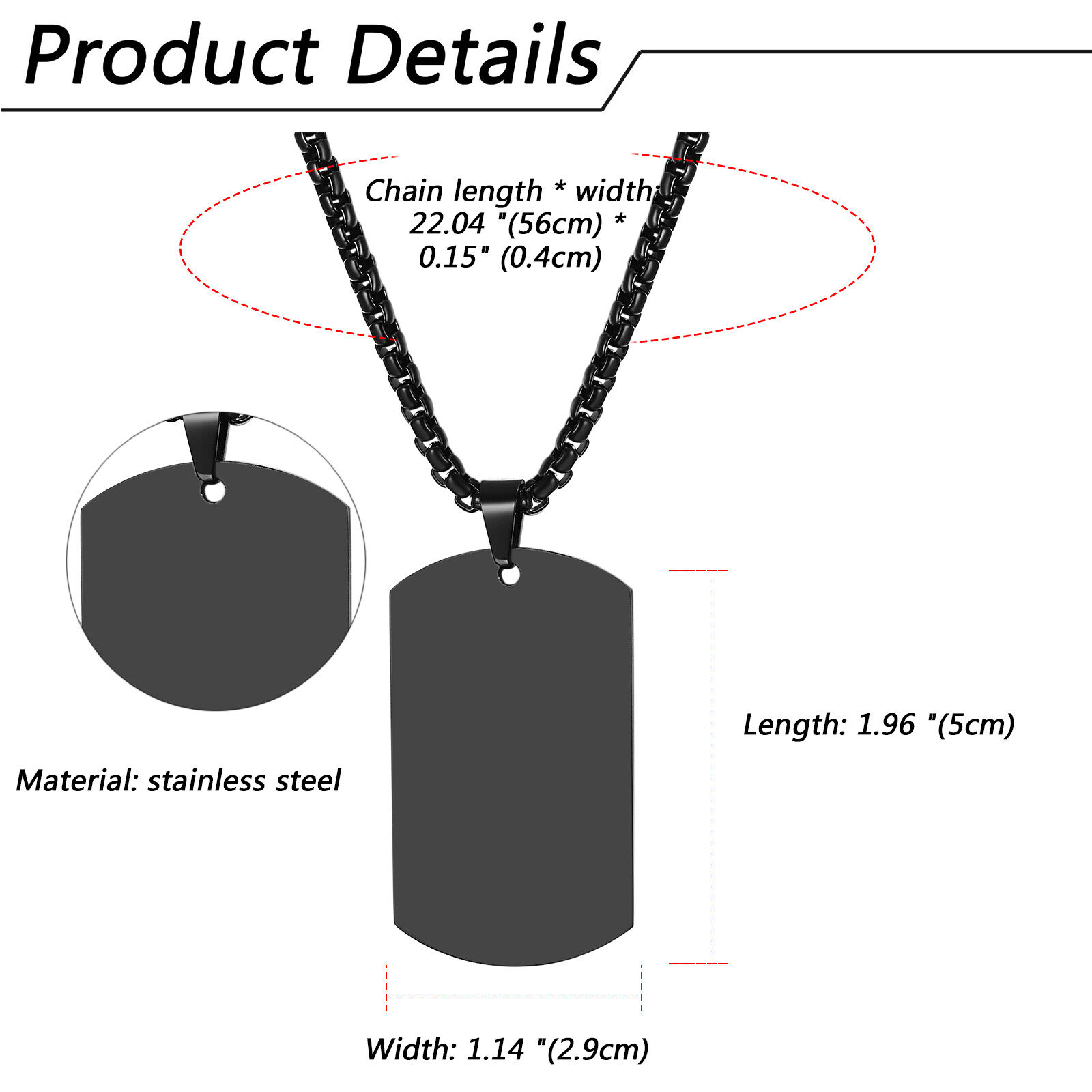 Personalized Photo Picture Custom Engraved Dog Tag Pendant Necklace Men Women