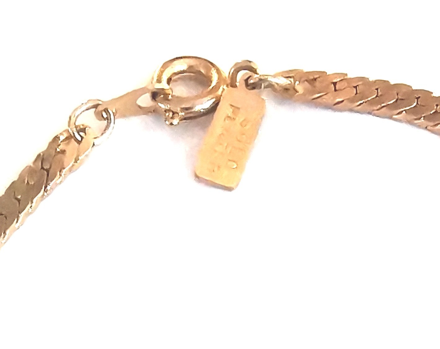Gold Plated ’50’ Charm And Herringbone Chain Bracelet Great Gift Idea