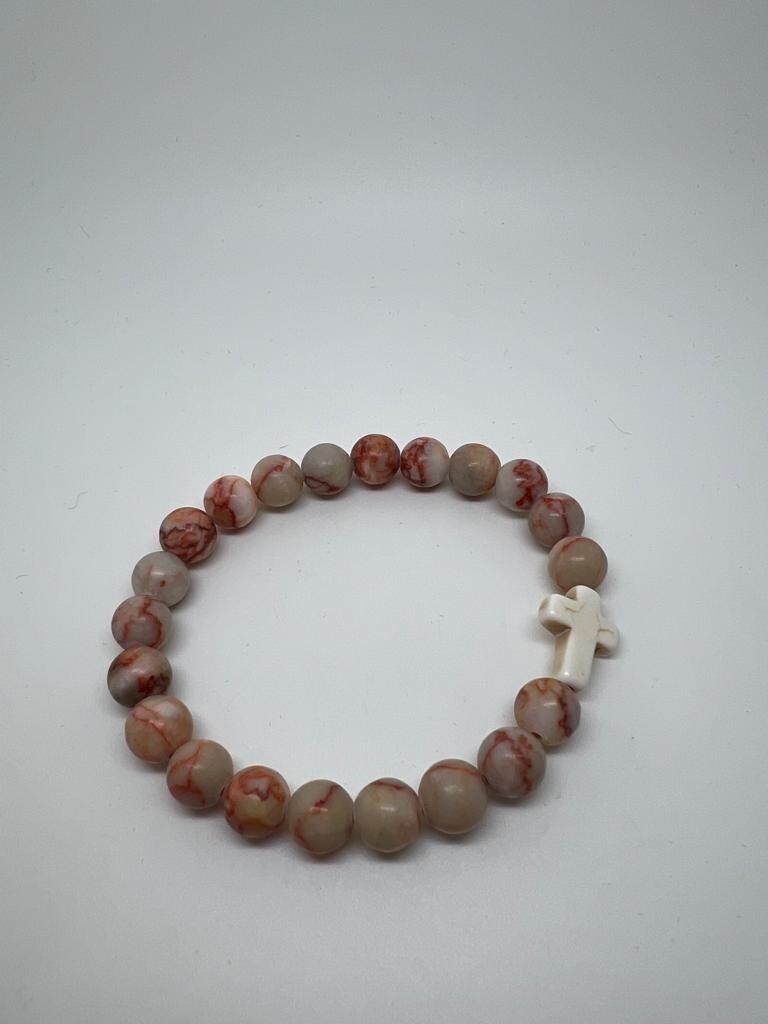 New Collection Bracelets Natural Stone 8mm Cross Elastic Rope