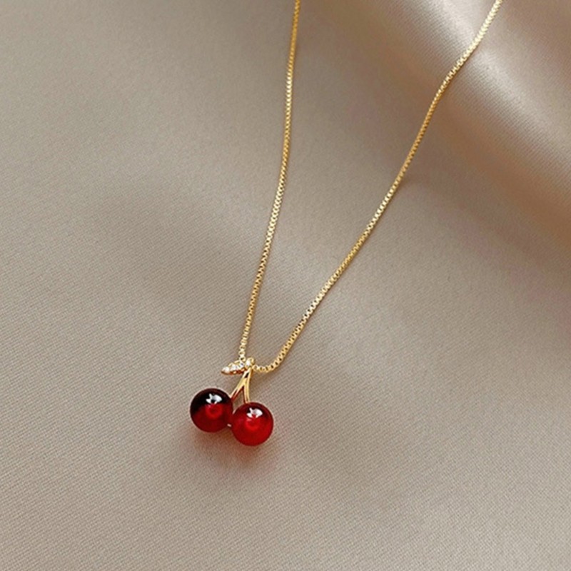 Stylish Fruit Inspired Golden Pendant Necklace For Women Casual Or Formal Event