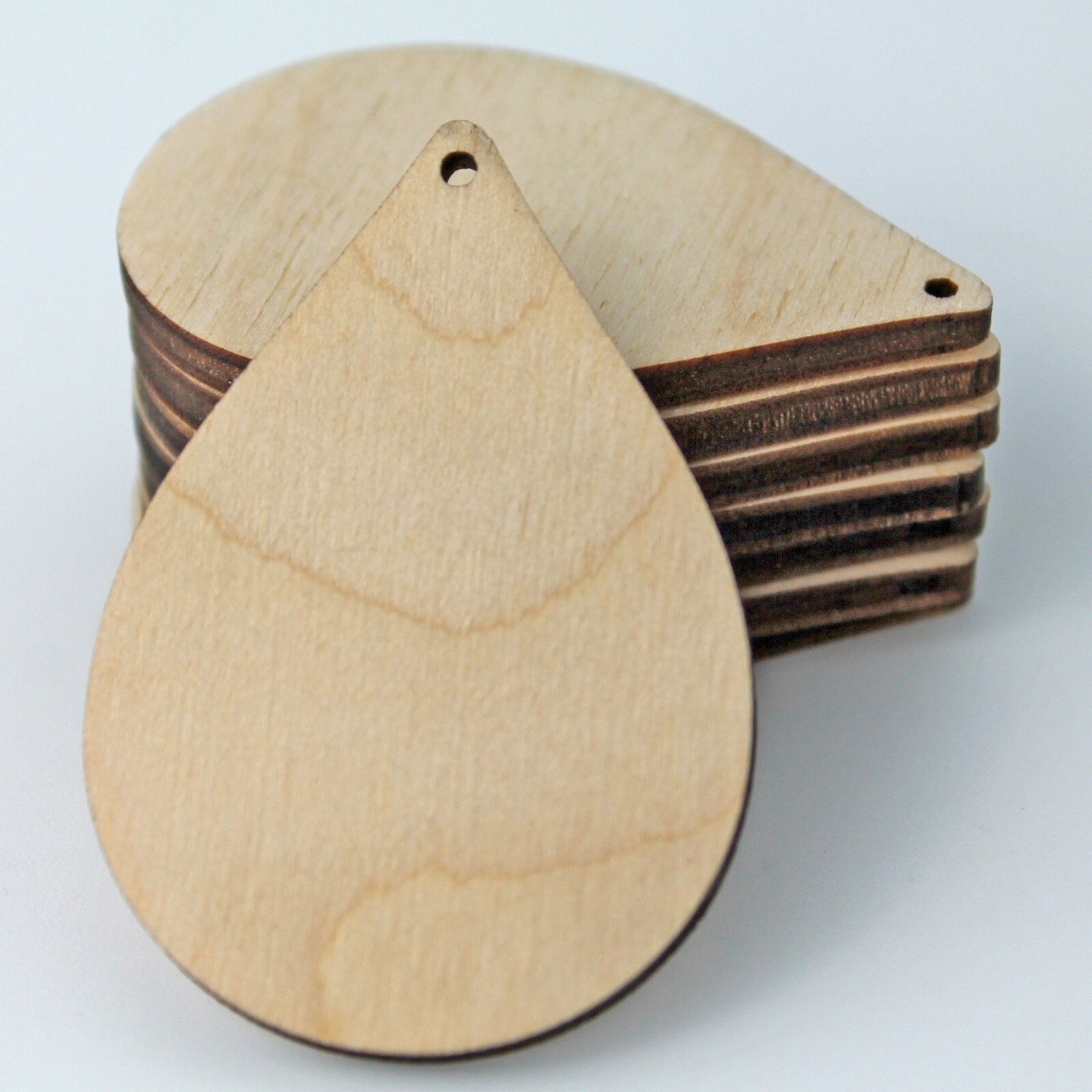 ALL SIZE (12 to 100pc) Unfinished Wood Cutout Solid Wide Teardrop Earring Blanks