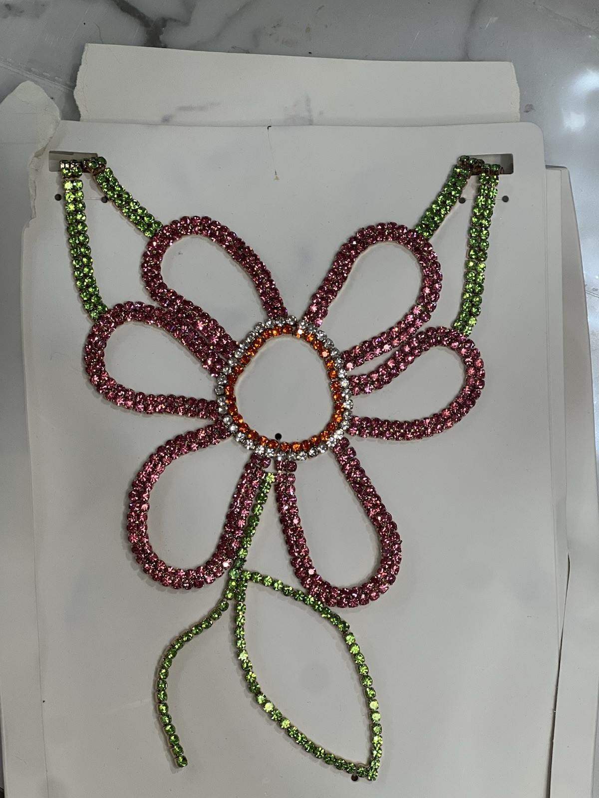 New ZARA Daisy Rhinestone Statement Necklace Special Occasion Unique Y1114e
