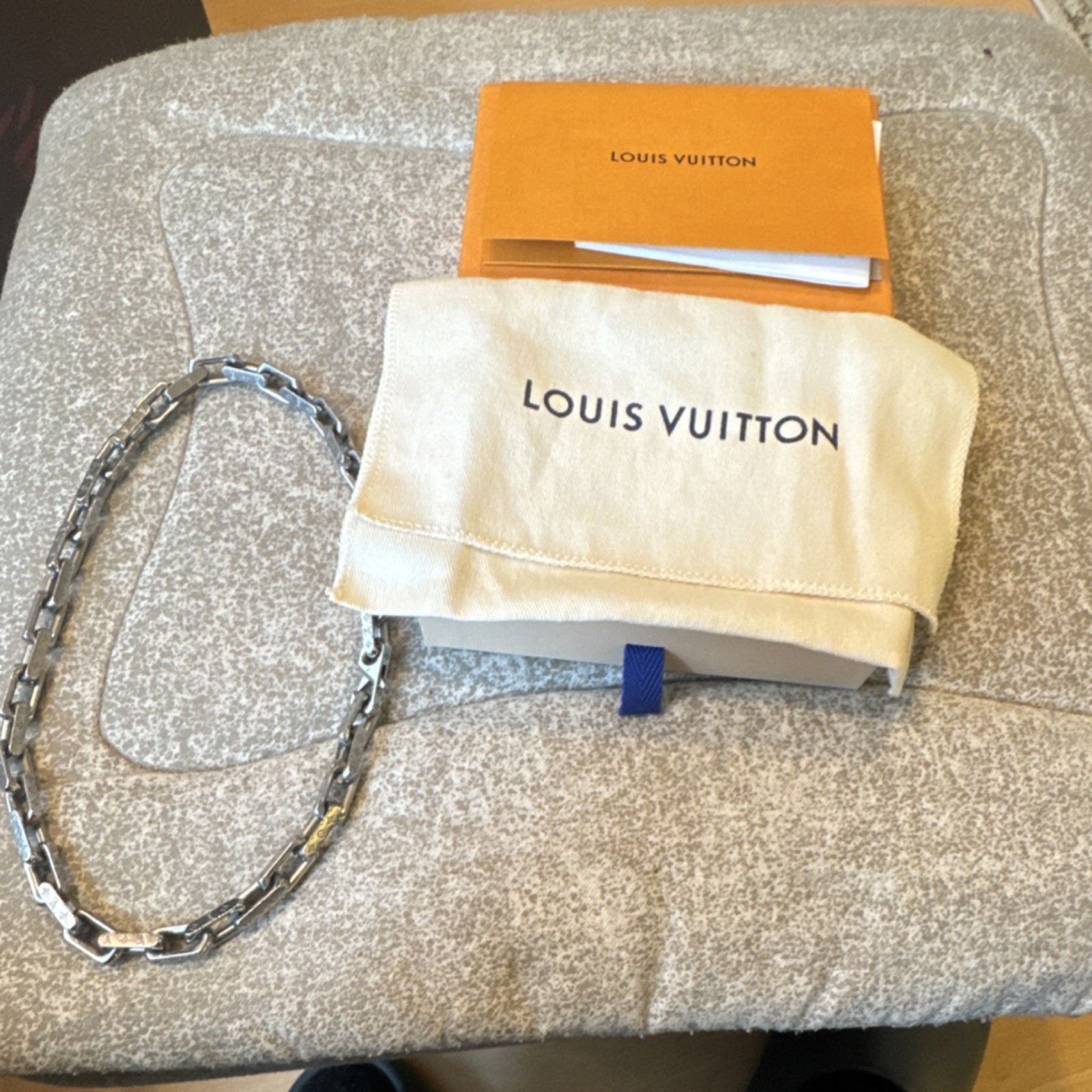 Louis Vuitton monogram Chain Necklace with Box & Receipt