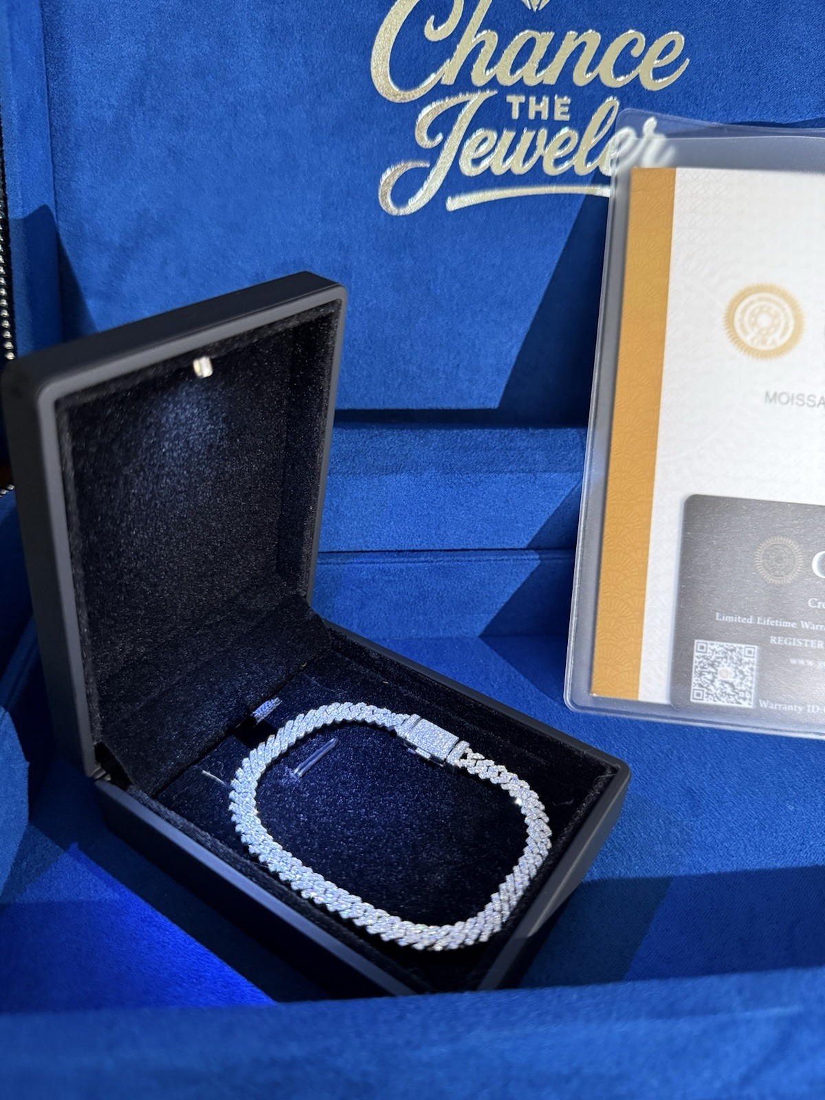 ✅Moissanite miami Prong Chain Iced 925 Silver bracelet