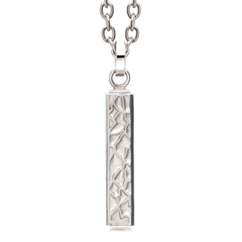 Stainless Steel Hammered Stick Cremation Jewelry Keepsake Urn for Human Ashes SV