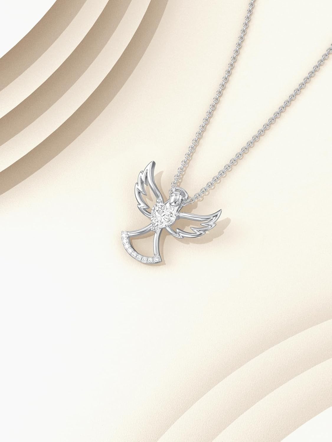 Mother’s Day GIFT, 925 Sterling Silver Angel Necklace