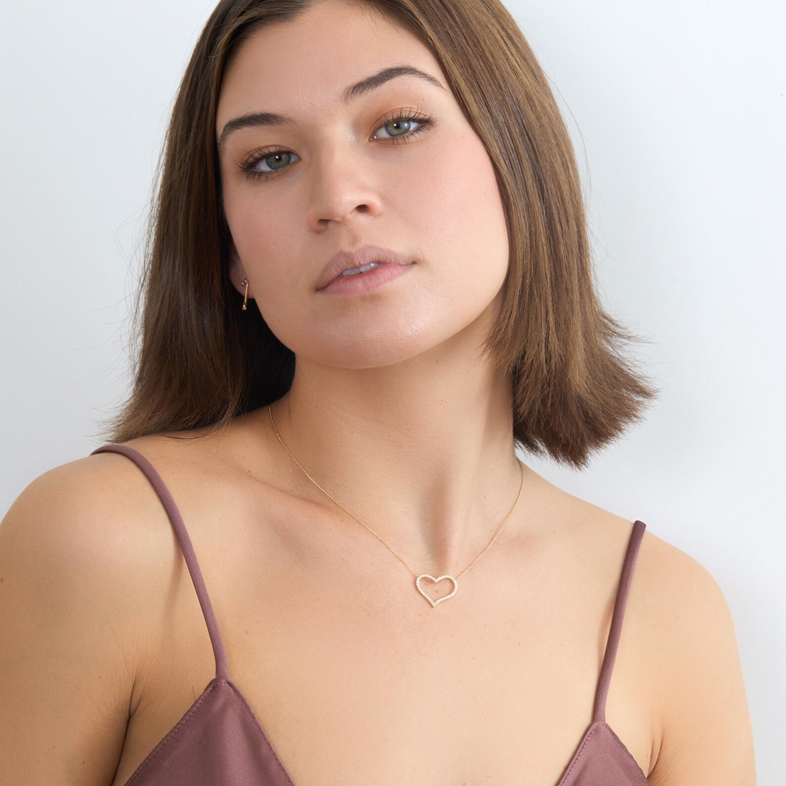 Heart Shape Necklace 2.50 Ct Round Cut EF VS Lab Grown Diamond in 14K Solid Gold