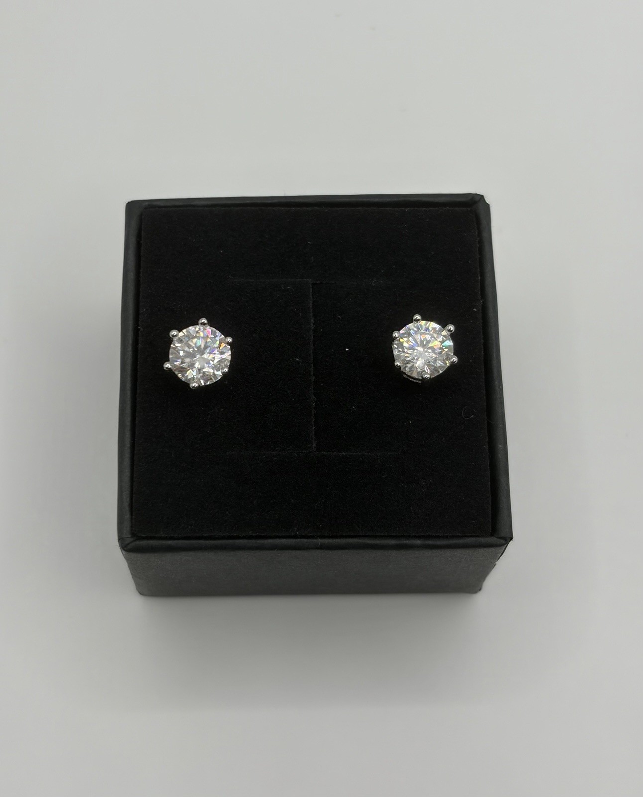 2Ct TW Moissanite Stud Earrings 925 Sterling Silver D Color VVS1 GRA Certified