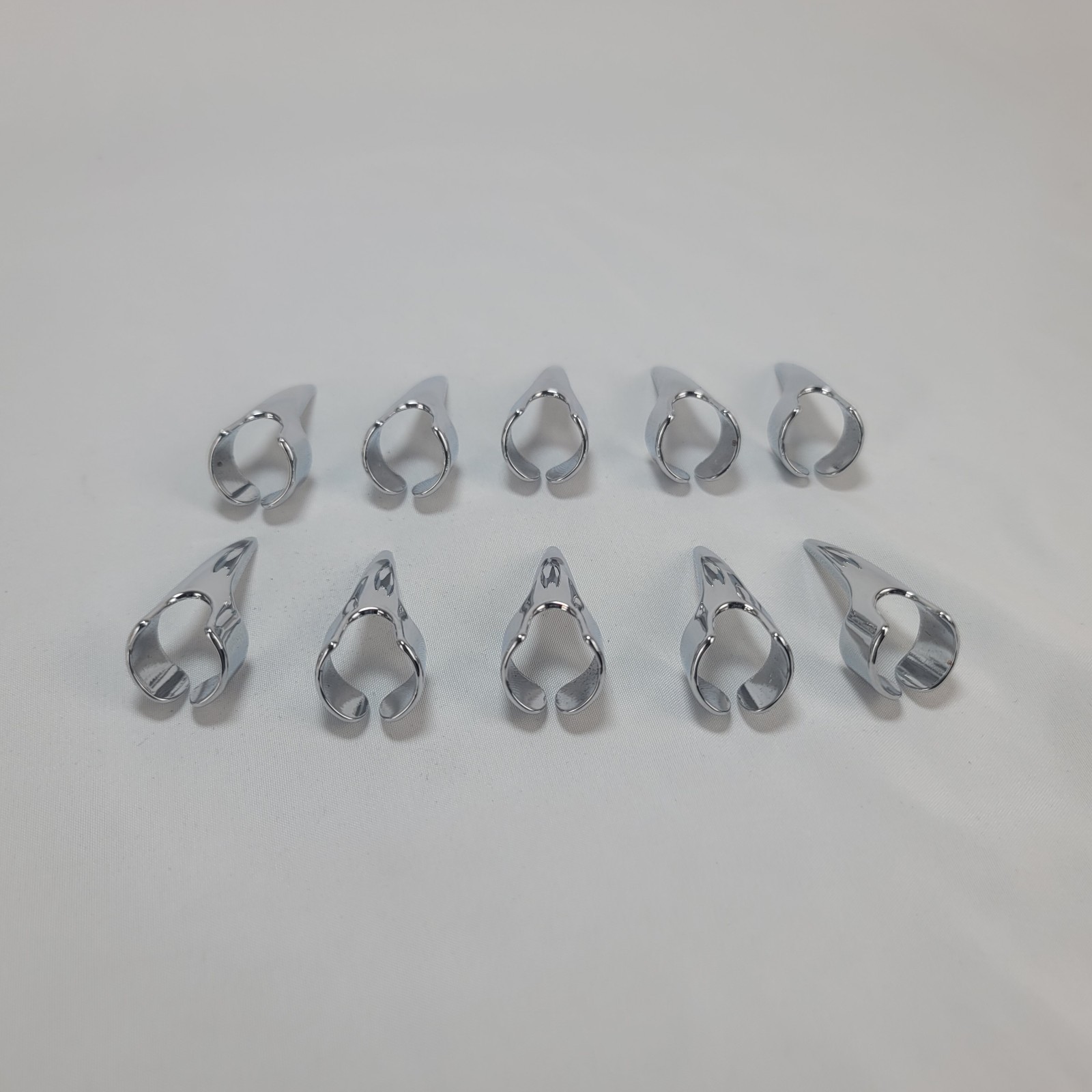 10pc Stainless Steel Claw Rings Gothic Witch Vampire Cosplay Nail Set