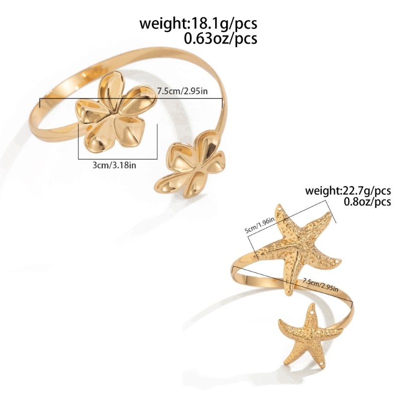 Women Marine Theme Gold Color Arm Chain Arm Bracelet for Casual Formal Outfit