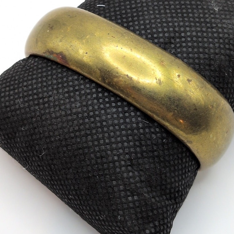 Solid Heavy Wide Band Brass Open Cuff Bracelet Boho Classic XS/S